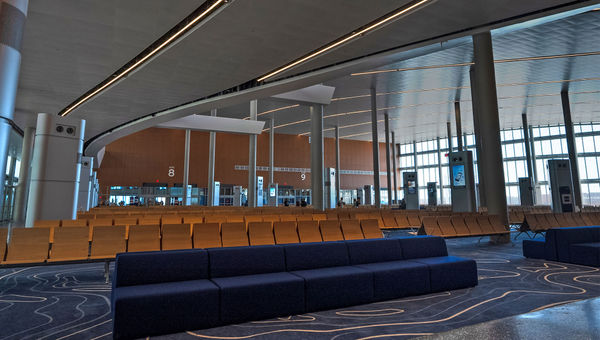 The interior of MSC's new Miami terminal. The interior of MSC's new Miami terminal.
