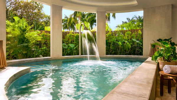 The hydrotherapy gardens at the Kilolani Spa at the Grand Wailea, A Waldorf Astoria Resort. The hydrotherapy gardens at the Kilolani Spa at the Grand Wailea, A Waldorf Astoria Resort.