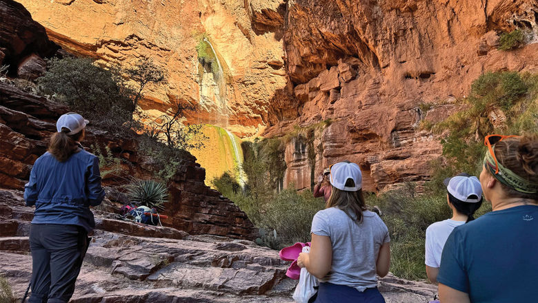 A Wildland Trekking tour group visiting Grand Canyon National Park.