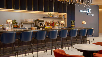 The Capital One Lounge at Harry Reid Airport in Las Vegas features a variety of locally crafted beers, coffee and food.