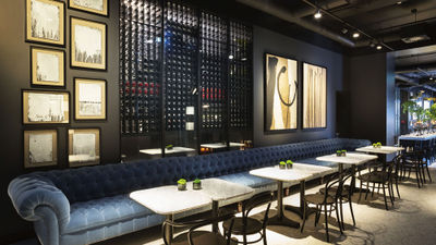 Contemporary art adorns the walls throughout the hotel, including in the Brasserie Adriatic restaurant.