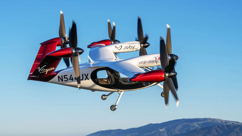 A rendering of a Virgin Atlantic-branded Joby Aviation air taxi.