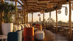 The rooftop restaurant at the Nobu Hotel Marrakech.