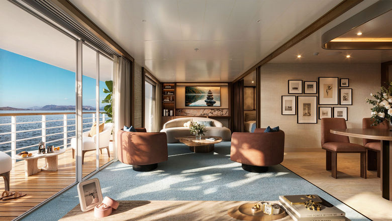 A rendering of a residence on the Navigator Residence at Sea, the first Crescent Seas ship. It is expected to debut in December 2026.