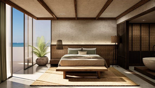 A rendering of a guestroom at the JW Marriott All-Inclusive Resort Costa Rica.