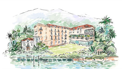 Rendering of the Raffles Lake Como, which will be the brand's first in Italy and fifth in Europe.