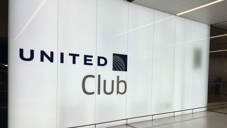 The entrance to a United Club in Los Angeles Airport.