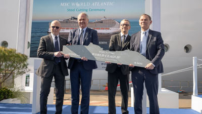 Chantiers de l'Atlantique held a steel-cutting ceremony for MSC Cruises' fourth World-class ship, which will be named the MSC World Atlantic.