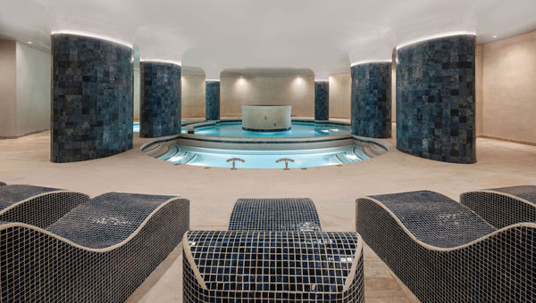 The subterranean spa spans 66,000 square feet and has more than 40 treatment rooms. The subterranean spa spans 66,000 square feet and has more than 40 treatment rooms.