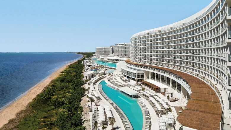 The Ava Resort Cancun has more than 1,600 rooms and a 2.8-acre artificial, saltwater lagoon.
