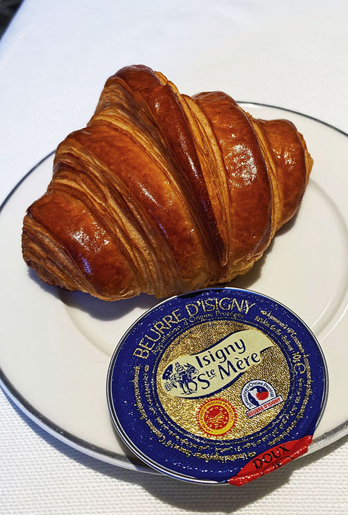 A croissant at Fil Rouge, the Explora I's French restaurant.