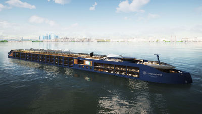 An image of the Transcend Connect. The all-charter line entered into an agreement with Lindblad Expeditions for Europe cruises under the National Geographic-Lindblad Expeditions brand.