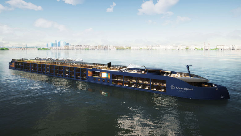 An image of the Transcend Connect. The all-charter line entered into an agreement with Lindblad Expeditions for Europe cruises under the National Geographic-Lindblad Expeditions brand.