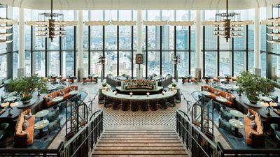 The Peacock Alley lounge at the Waldorf Astoria Osaka.