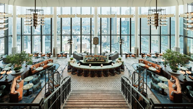 The Peacock Alley lounge at the Waldorf Astoria Osaka.