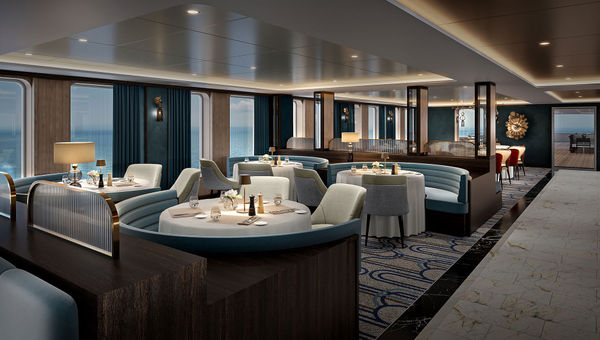 Amphora, Windstar's signature dining venue, will offer indoor and outdoor dining. Amphora, Windstar's signature dining venue, will offer indoor and outdoor dining.