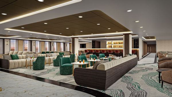 The Star Seeker's main lounge will feature accents of green against neutral earth tones. The Star Seeker's main lounge will feature accents of green against neutral earth tones.