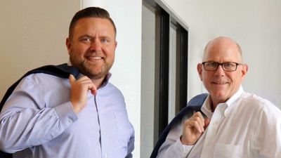 From left, World Travel president Matt King and CEO Alex Eaton.