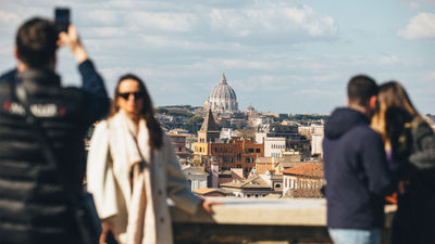 A scenic spot in Rome features St. Peter's Basilica in the background. Italy topped the USTOA's list of top destinations for tour operators in 2026.
