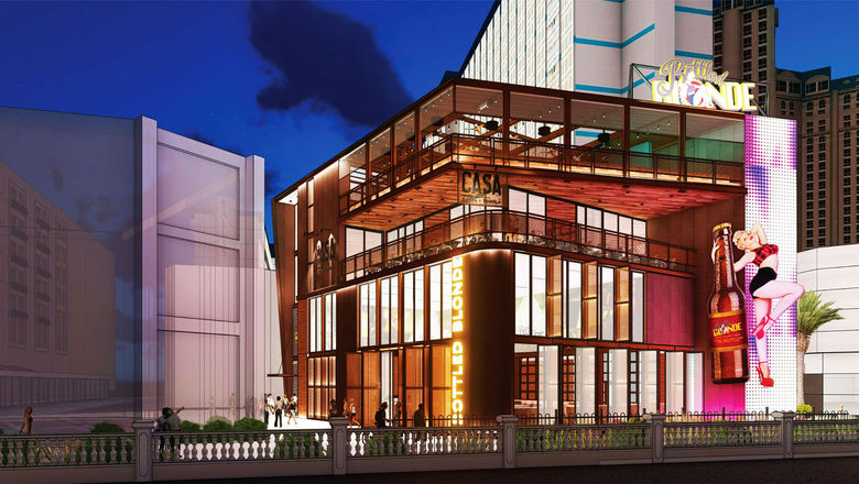 A rendering of Bottled Blonde Las Vegas, a $50 million restaurant, sports-viewing and nightlife venue to open this summer on the Strip.