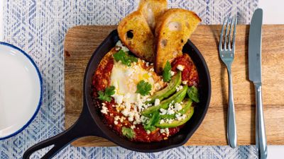 The Celebrity Xcel's Bora specialty restaurant will serve shakshuka with coriander, avocado and sourdough toast as part of its brunch service.