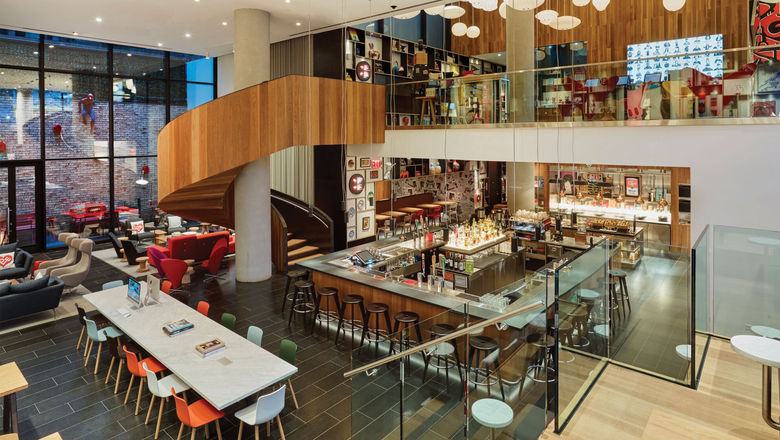 The living room in the CitizenM New York Bowery.