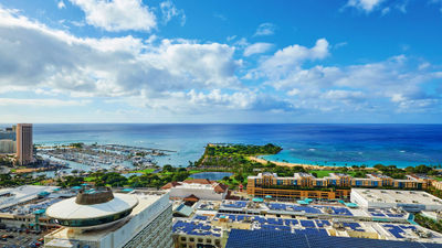 The view of Ala Moana Beach from the Renaissance Honolulu Hotel & Spa.