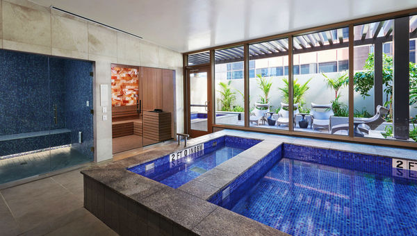 The hotel's Nami Spa offers Japanese-inspired indoor and outdoor soaking baths. The hotel's Nami Spa offers Japanese-inspired indoor and outdoor soaking baths.