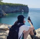 Cruise editor Teri West at Pictured Rocks National Lakeshore in Michigan.