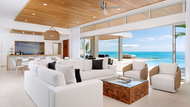 The Azure Villa is the first of three six-bedroom villas planned at the Wymara Villas + Beach Club in Turks and Caicos.