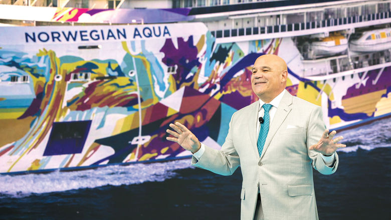 Norwegian Cruise Line president David Herrera during the Norwegian Aqua naming in Miami on April 13.