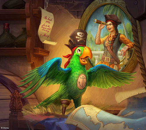 Captain Meridian "Merry" Goldwyn, proprietor of the Beak and Barrel, and quartermaster Rummy. Captain Meridian "Merry" Goldwyn, proprietor of the Beak and Barrel, and quartermaster Rummy.