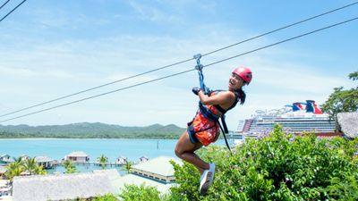 Carnival's zipline at Amber Cove, the cruise line's port in the Dominican Republic.