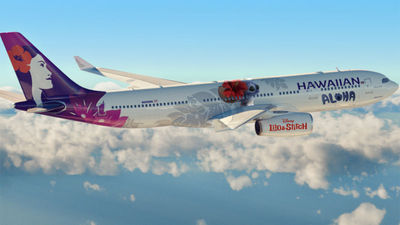 Hawaiian Airlines unveiled fun new art for its planes, featuring Stitch from the live-action “Lilo & Stitch” movie.
