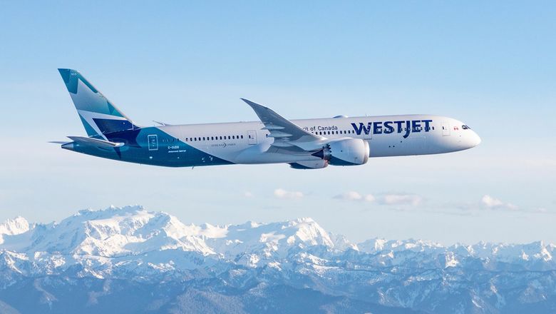 A WestJet Boeing 787 Dreamliner.