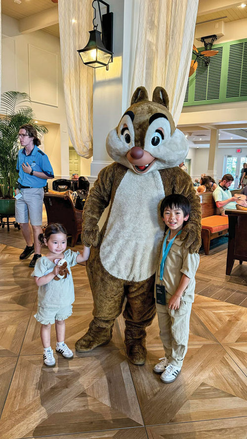 Dale the chipmunk greets young guests at Disney's Caribbean Beach Resort. Dale the chipmunk greets young guests at Disney's Caribbean Beach Resort.