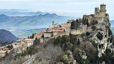 Visitors can follow trails to tour the three towers of San Marino.