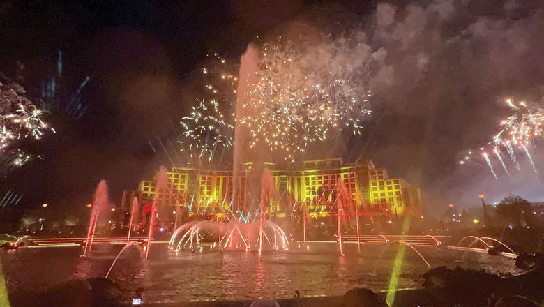A fireworks, water and light show celebrated the grand opening of Epic Universe.