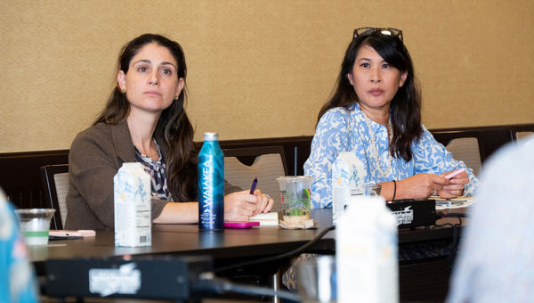 Hilary Palanza, Hawaiian Airlines, left, and Caroline Anderson of the Hawaii Tourism Authority. Hilary Palanza, Hawaiian Airlines, left, and Caroline Anderson of the Hawaii Tourism Authority.