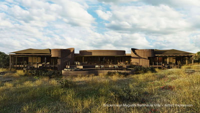 Rendering of the villa at Wilderness Magashi Peninsula, set to open in Akagera National Park in Rwanda in September.
