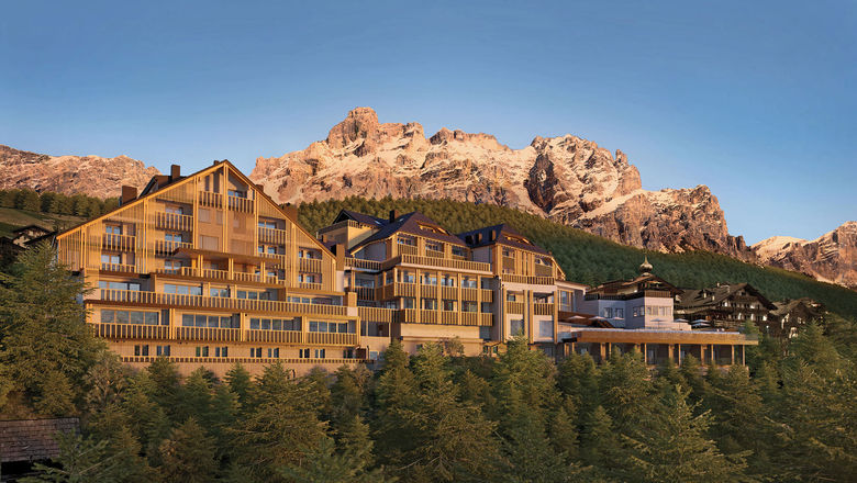 The Aman Rosa Alpina redesign aimed to preserve the resort's "alpine spirit," with timber, black metal accents and natural stone featured throughout.