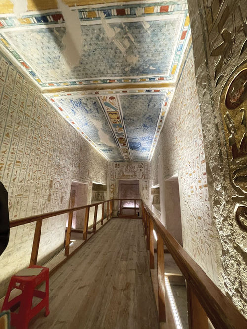 Highly detailed tunnels lead to tombs in the Valley of the Kings.