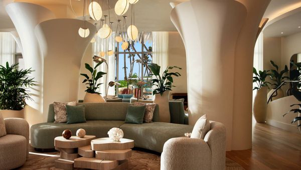The arrivals lounge at the Andaz Miami Beach.