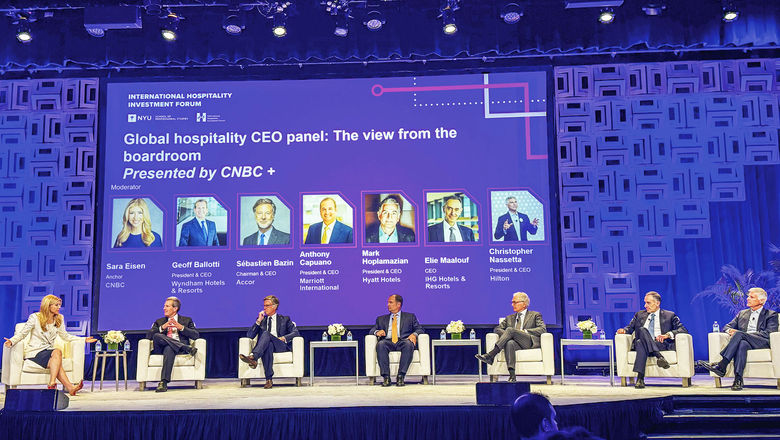 The CEO panel at the NYU forum discussed consumer hesitancy and the hotel industry's resilience.