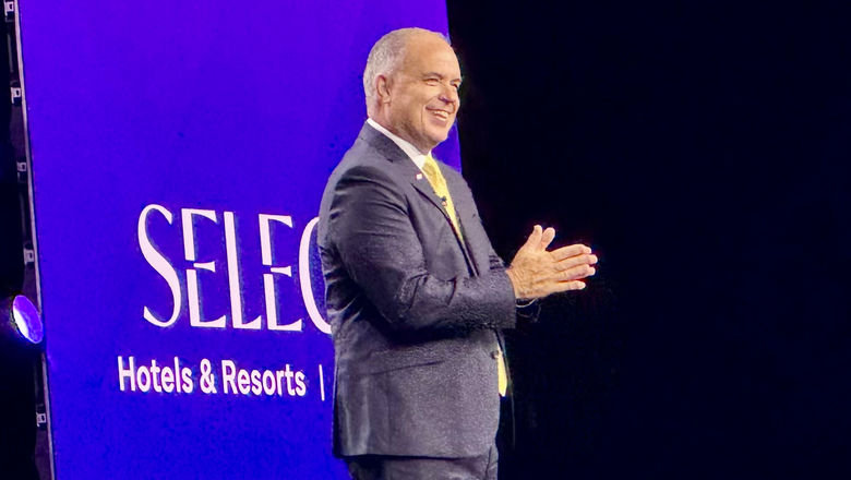 Stephen McGillivray, chief partner marketing officer of Internova Travel Group, on stage at the Travel Leaders Network Edge conference.
