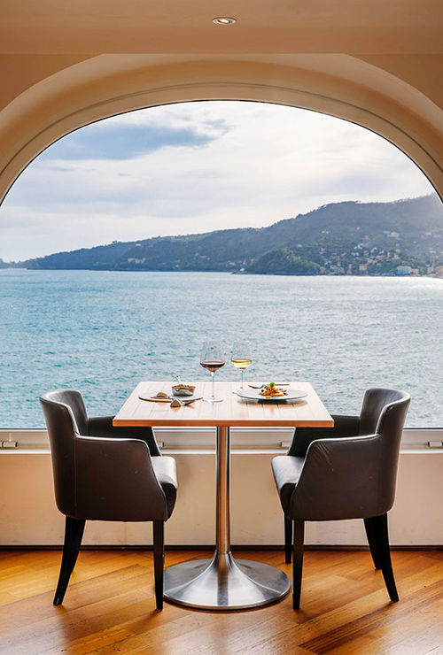 The rooftop restaurant Le Cupole offers a multicourse Ligurian menu and panoramic vistas. The rooftop restaurant Le Cupole offers a multicourse Ligurian menu and panoramic vistas.