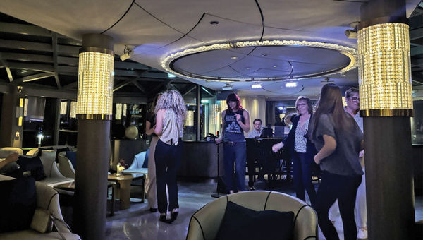 Riverside Debussy passengers, including CEO Jennifer Halboth, hit the dance floor.