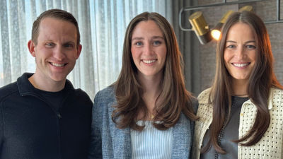 From left, Tern CEO David Shull, Lucia founder and CEO Grace Van Hollebeke and Tern COO and cofounder Katie Williams.