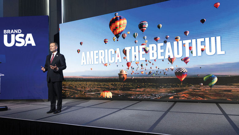 CEO Fred Dixon of Brand USA unveiled the organization's new "America the Beautiful" tourism campaign at U.S. Travel's annual IPW conference in Chicago.