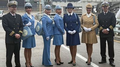 A flight crew wearing Pan Am uniforms will attend to passengers on a private jet journey bearing the Pan Am name that will visit some of the same destinations as the airline's transatlantic flights.